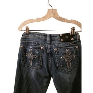 Miss Me Y2K Jeans Jp5103skr 28x31 Skinny Denim Jeans Cross Embellished Studded